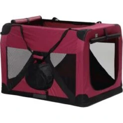 Nylon Hondenbench Zwart/rood 81 X 58 X 58 Cm