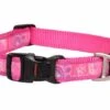 Rogz For Dogs Beach Bum Halsband Voor Hond Pink Paw 20 Mmx34-56 Cm -Dierbenodigdheden-Honden file 212