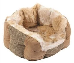 Yap Delicato Hondenmand Ovaal Giraffe/suede 56x49x23 Cm