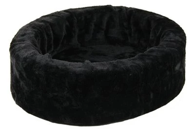 Petcomfort Katten / Hondenmand Bont Zwart 56x50x15 Cm.