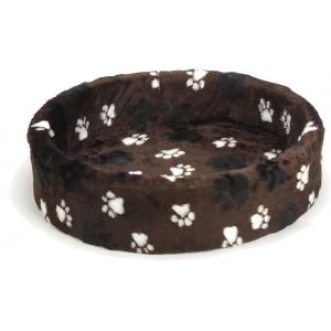 Beeztees Teddy Hondenmand Met Grote Voetprint Donkerbruin 70 Cm