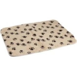 Beeztees Vetbed Beige Met Pootjesprint Voor Honden Medium -Dierbenodigdheden-Honden vetbed afgebiesd voor hond beige 100 x 75 cm 8712695046172 1 0 300x300
